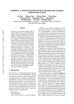 SeedBench: A Multi-task Benchmark for Evaluating Large Language Models in Seed Science