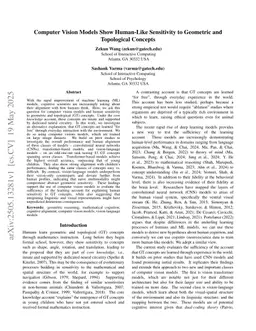 Computer Vision Models Show Human-Like Sensitivity to Geometric and Topological Concepts