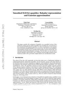 Smoothed SGD for quantiles: Bahadur representation and Gaussian approximation