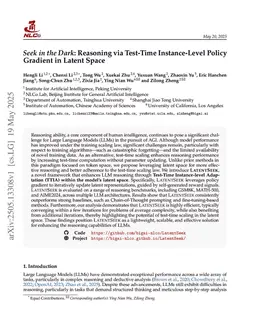 Seek in the Dark: Reasoning via Test-Time Instance-Level Policy Gradient in Latent Space