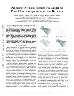 Denoising Diffusion Probabilistic Model for Point Cloud Compression at Low Bit-Rates