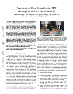 Approximating Global Contact-Implicit MPC via Sampling and Local Complementarity