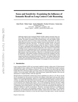 Sense and Sensitivity: Examining the Influence of Semantic Recall on Long Context Code Reasoning
