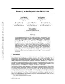Learning by solving differential equations