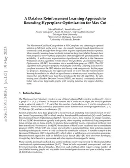 A Dataless Reinforcement Learning Approach to Rounding Hyperplane Optimization for Max-Cut