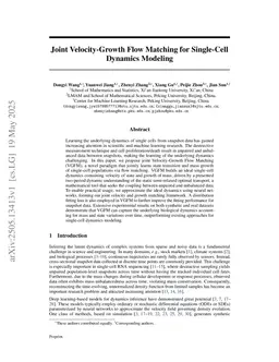 Joint Velocity-Growth Flow Matching for Single-Cell Dynamics Modeling