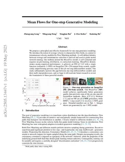 Mean Flows for One-step Generative Modeling