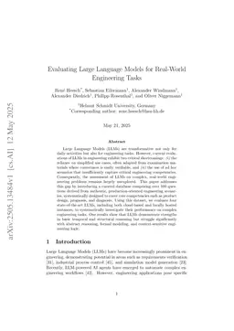 Evaluating Large Language Models for Real-World Engineering Tasks