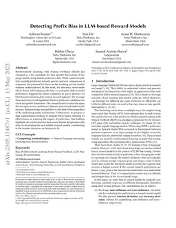 Detecting Prefix Bias in LLM-based Reward Models