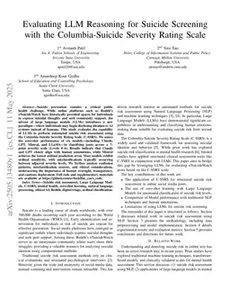 Evaluating Reasoning LLMs for Suicide Screening with the Columbia-Suicide Severity Rating Scale