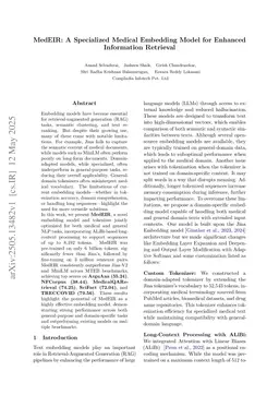 MedEIR: A Specialized Medical Embedding Model for Enhanced Information Retrieval