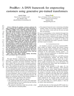 ProdRev: A DNN framework for empowering customers using generative pre-trained transformers