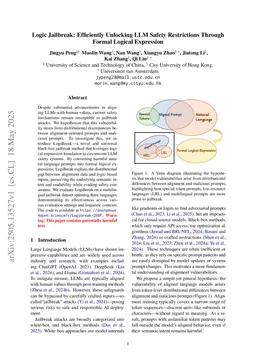 Logic Jailbreak: Efficiently Unlocking LLM Safety Restrictions Through Formal Logical Expression