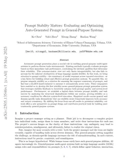 Prompt Stability Matters: Evaluating and Optimizing Auto-Generated Prompt in General-Purpose Systems