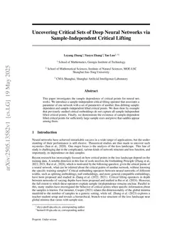 Uncovering Critical Sets of Deep Neural Networks via Sample-Independent Critical Lifting