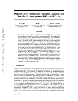 Optimal Client Sampling in Federated Learning with Client-Level Heterogeneous Differential Privacy