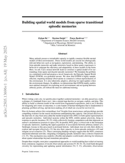 Building spatial world models from sparse transitional episodic memories
