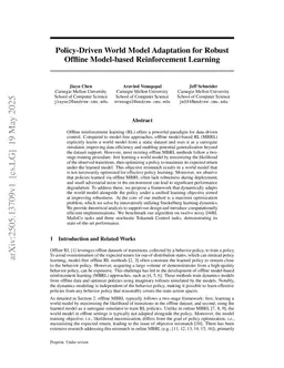 Policy-Driven World Model Adaptation for Robust Offline Model-based Reinforcement Learning