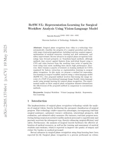 ReSW-VL: Representation Learning for Surgical Workflow Analysis Using Vision-Language Model