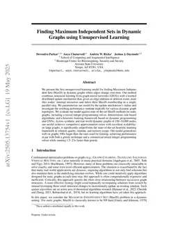 Unsupervised Learning of Local Updates for Maximum Independent Set in Dynamic Graphs