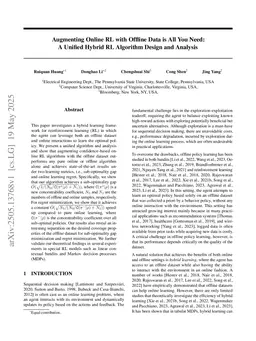 Augmenting Online RL with Offline Data is All You Need: A Unified Hybrid RL Algorithm Design and Analysis