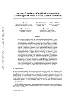 Language Models Are Capable of Metacognitive Monitoring and Control of Their Internal Activations