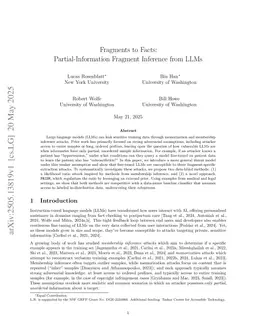 Fragments to Facts: Partial-Information Fragment Inference from LLMs