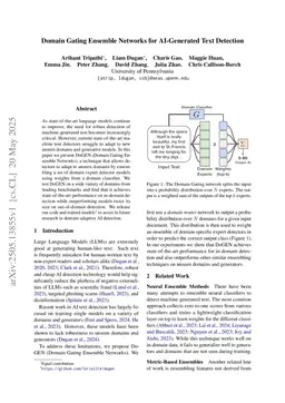 Domain Gating Ensemble Networks for AI-Generated Text Detection