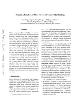 Domain Adaptation of VLM for Soccer Video Understanding