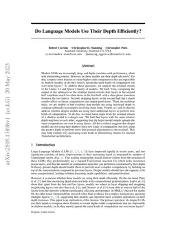 Do Language Models Use Their Depth Efficiently?