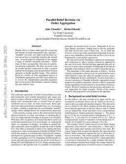 Parallel Belief Revision via Order Aggregation