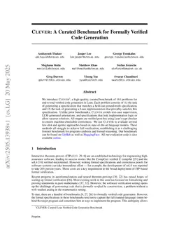 CLEVER: A Curated Benchmark for Formally Verified Code Generation