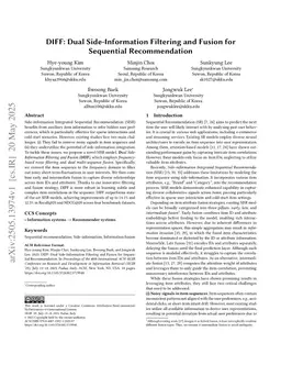 DIFF: Dual Side-Information Filtering and Fusion for Sequential Recommendation