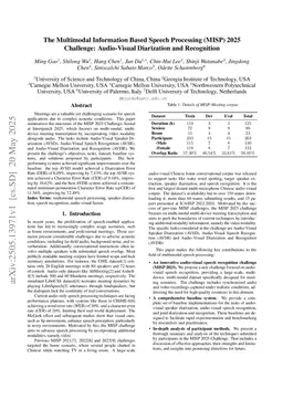 The Multimodal Information Based Speech Processing (MISP) 2025 Challenge: Audio-Visual Diarization and Recognition