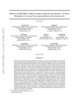 When LLMs meet open-world graph learning: a new perspective for unlabeled data uncertainty