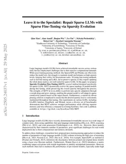 Leave it to the Specialist: Repair Sparse LLMs with Sparse Fine-Tuning via Sparsity Evolution