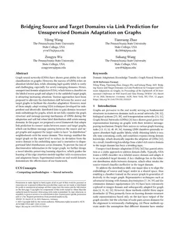 Bridging Source and Target Domains via Link Prediction for Unsupervised Domain Adaptation on Graphs