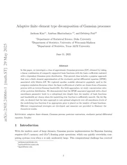 Adaptive finite element type decomposition of Gaussian processes