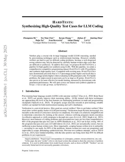 HardTests: Synthesizing High-Quality Test Cases for LLM Coding