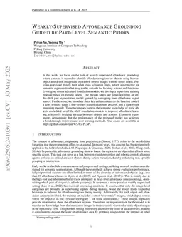 Weakly-Supervised Affordance Grounding Guided by Part-Level Semantic Priors