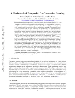 A Mathematical Perspective On Contrastive Learning