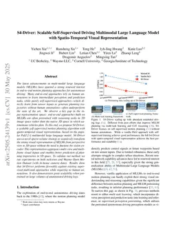 S4-Driver: Scalable Self-Supervised Driving Multimodal Large Language Modelwith Spatio-Temporal Visual Representation