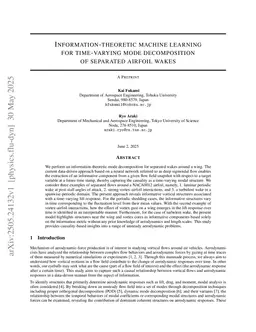 Information-theoretic machine learning for time-varying mode decomposition of separated aerodynamic flows