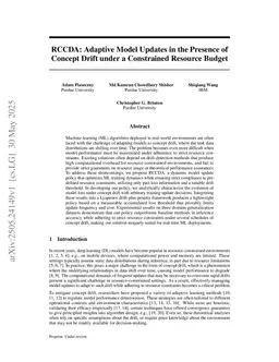RCCDA: Adaptive Model Updates in the Presence of Concept Drift under a Constrained Resource Budget