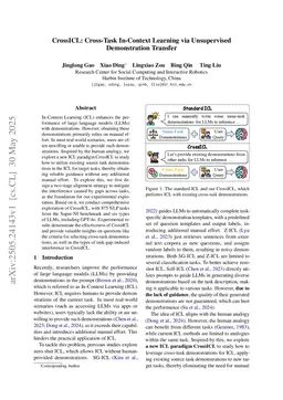 CrossICL: Cross-Task In-Context Learning via Unsupervised Demonstration Transfer