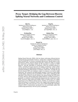 Proxy Target: Bridging the Gap Between Discrete Spiking Neural Networks and Continuous Control