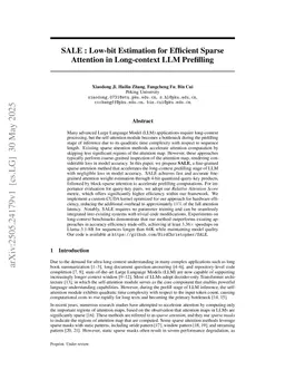 SALE : Low-bit Estimation for Efficient Sparse Attention in Long-context LLM Prefilling