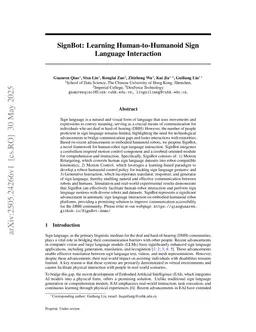 SignBot: Learning Human-to-Humanoid Sign Language Interaction