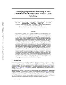 Taming Hyperparameter Sensitivity in Data Attribution: Practical Selection Without Costly Retraining