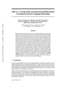 AReaL: A Large-Scale Asynchronous Reinforcement Learning System for Language Reasoning